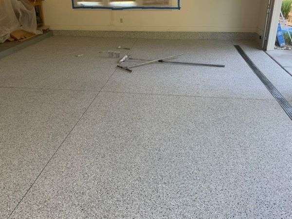 Second concrete coating before and after, after