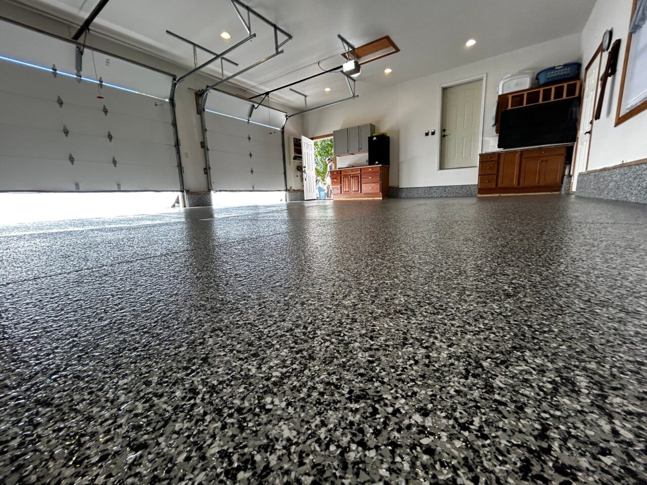 Garage floor after coating installation