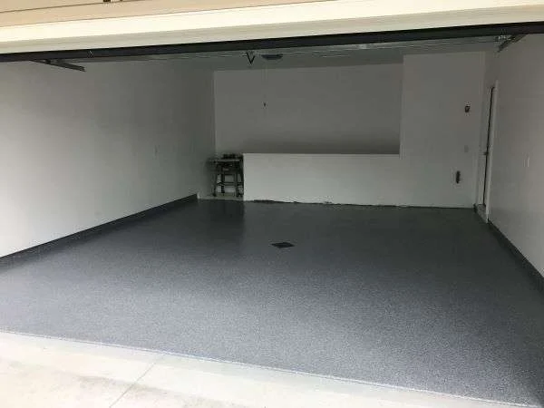 First concrete coating before and after, after
