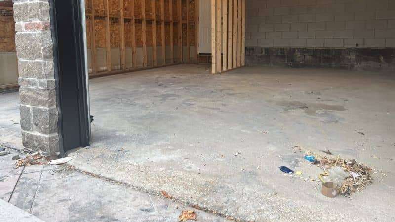 Garage floor before and after coating installation